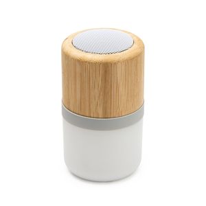 EgotierPro BS3195 - OZCAN Fantastischer drahtloser Lautsprecher mit einem Gehäuse aus Bambus und mehrfarbigem LED-Licht mit 4 Modi