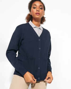 EXPLORER WOMAN V-neck jacket in soft stitch fabric for women