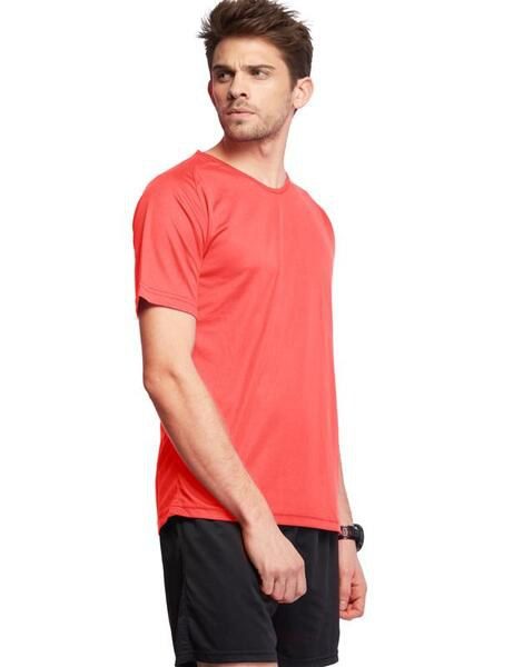 Camiseta activa para hombres mangas cortas y raglantes 125g