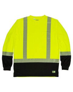 Berne HVK018 - Mens Hi-Vis Class 3 Color Blocked Long-Sleeve T-Shirt