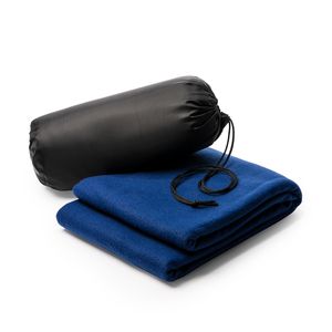 EgotierPro BK5624 - BRANDON Fleece blanket made from RPET recycled polyester with practical pouch