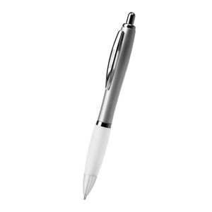 EgotierPro BL8076 - CONWI Ball pen with body in silver ABS and soft grip in translucent colour