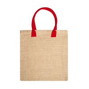 EgotierPro BO7149 - NIMES Natural jute bag with reinforced cotton handles in colour