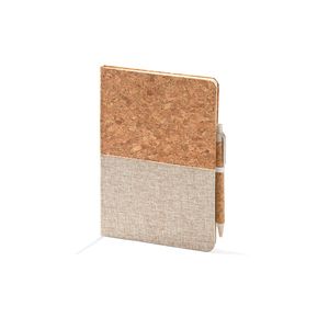 EgotierPro NB8081 - ROBIN A5 notebook with hard covers in cork and cotton