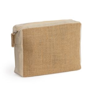 EgotierPro NE7563 - ARONA Practical toilet bag in cotton and laminated jute