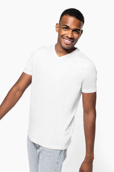 Men's short-sleeved V-neck t-shirt