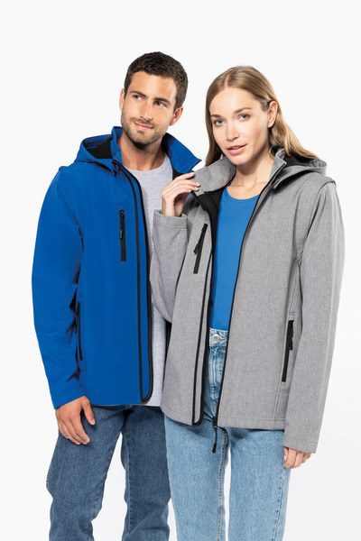 Kariban K422 - Chaqueta Softshell Unisex 3 en 1 con Capucha y Mangas Desmontables