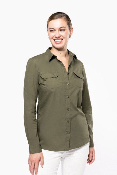 Kariban K591 - Camisa Safari manga larga mujer