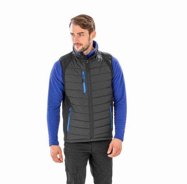 Result R238X - BLACK COMPASS PADDED SOFT SHELL GILET