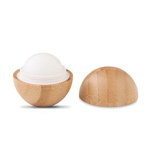 GiftRetail MO6753 - SOFT LUX Lip balm in round bamboo case