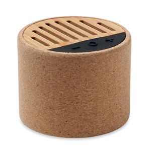 GiftRetail MO6819 - ROUND + Speaker wireless in sughero