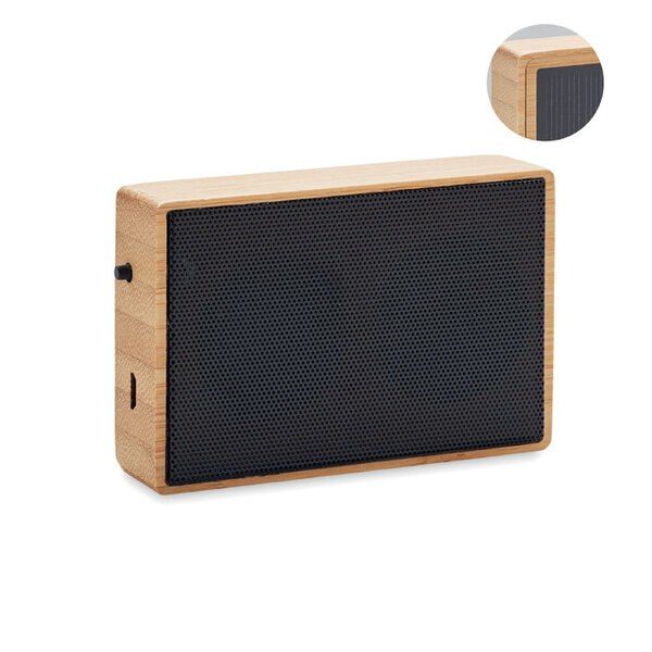 GiftRetail MO6838 - SOLAE Eco-Friendly Bamboo Solar Wireless Speaker