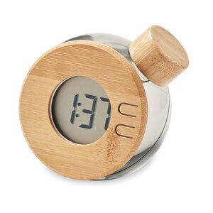 GiftRetail MO6865 - DROPPY LUX Water powered bamboo LCD clock