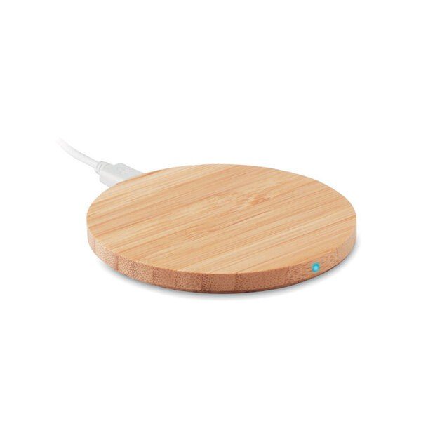 GiftRetail MO6924 - RUNDO LUX Eco-Friendly Bamboo 15W Wireless Fast Charger