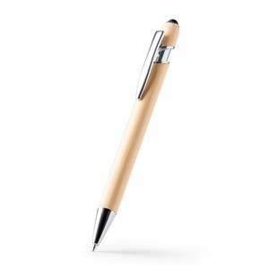 EgotierPro BL1245 - VAREL The pen with bamboo body and push button in metallic finish is an elegant and natural option for your writing activities