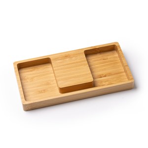 EgotierPro CR1055 - LUKE Wireless Bamboo Charger Organizer