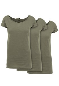 Build Your Brand BY039B - Ladies Wideneck Tee 3-Pack