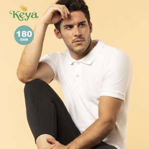 KEYA 5862 - Adult White Polo Shirt MPS180