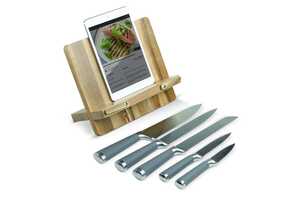 TopPoint LT94502 - Support livre de cuisine avec 5 couteaux