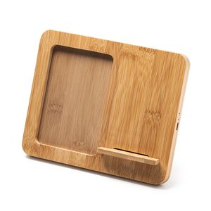EgotierPro CR2992 - VULCO Wireless charger with photo frame made of bamboo