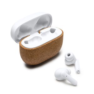 EgotierPro EP3045 - FOLK Wireless earbuds in recycled ABS and natural cork