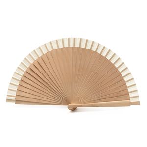 EgotierPro FN3113 - ZANTE Handwaaier met houten baleinen en katoenen stof