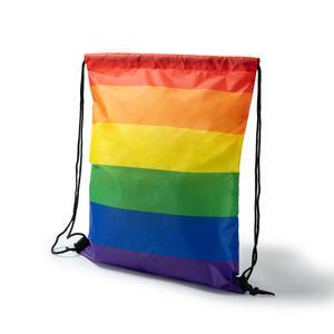 EgotierPro MO7084 - BREMEN Multicolour drawstring bag in 210D polyester