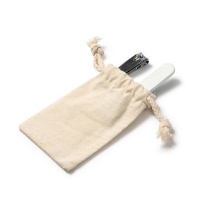 EgotierPro SB1125 - VELVET Set de manicura en bolsa de algodón con cierre de cordón ajustable