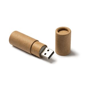 EgotierPro US4195 - VIKEN Zylindrischer USB-Speicherstick aus recyceltem Karton