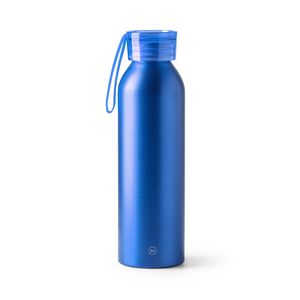 EgotierPro BI4212 - LEWIK Recycelte Aluminiumflasche mit Deckel und passendem Trageriemen