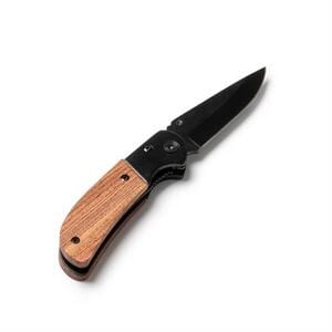 Stamina NA3990 - GOLIAT Couteau de poche en acier inoxydable avec lame noir et manche en bois naturel