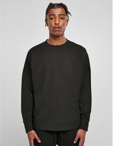 BUILD YOUR BRAND BY198 - OVERSIZED CUT ON SLEEVE LONGSLEEVE