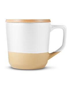Prime Line CM116 - 16.5oz Boston Ceramic Mug With Wood Lid