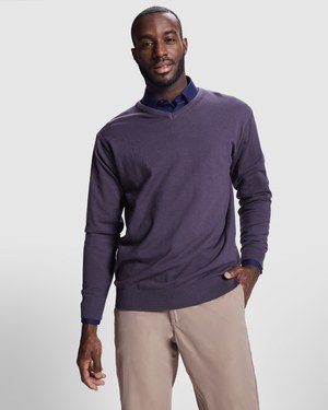 HILUX Fine knit V-neck jumper for men