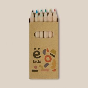 EgotierPro 30077 - Zestaw 6 kolorowych ołówków w pudełku Kraft KRAFT
