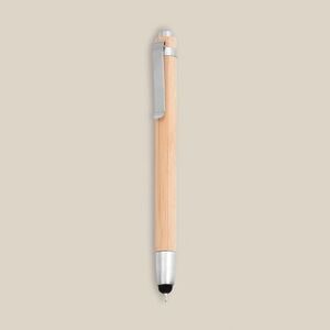 EgotierPro 33517 - Bamboe en metalen pen met pointer BAMBOO