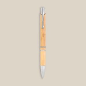 EgotierPro 39517 - Długopis bambusowy z aluminiowym klipem POND