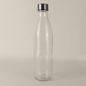 EgotierPro 39522 - Glazen Fles met RVS Dop 1L H2O