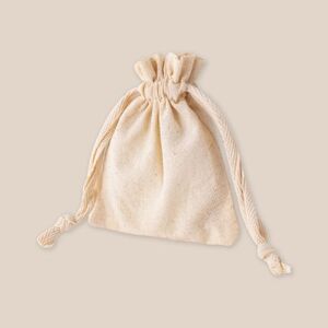 EgotierPro 50630 - Cotton Gift Bag 9x10.5cm with String Closure PULL