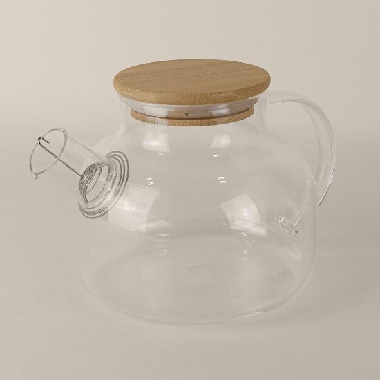 Goya 52025 - Tetera de Borosilicato con Filtro y Tapa de Bambú HERBAL