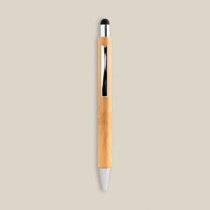 EgotierPro 52068 - Öko-Stift mit Stylus, Bambuskörper, Metallclip GAZE