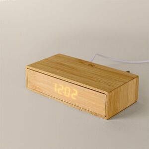 EgotierPro 52520 - Wireless Charging Alarm Clock with Temperature ANETO