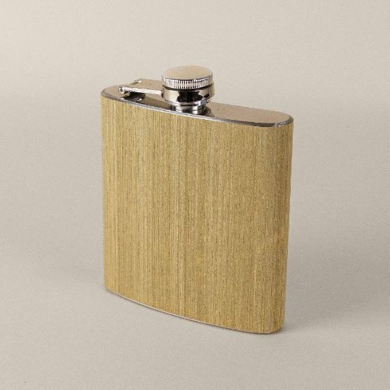 Goya 52525 - Bamboo-Finish Steel Hip Flask, 160ml HAK