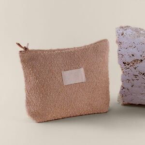 EgotierPro 52538 - Kulturtasche aus Baumwolle und Polyester, 375 gr/m², weich, lockige Textur SCUTARI