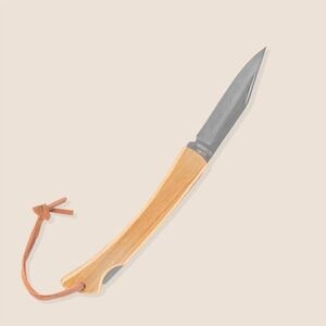 EgotierPro 52542 - Edelstahl Messer mit Bambus und Tragekordel HABA