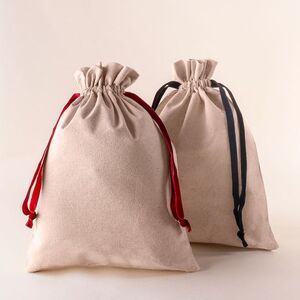 EgotierPro 52543 - Cotton Presentation Bags with Velvet Ribbons BIG