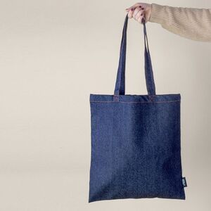 EgotierPro 53006 - Cotton and Recycled Denim Bag with Long Handles NASHVILLE