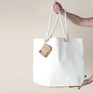 EgotierPro 53001 - Fairtrade Natural Cotton Bag with Long Handles BROOK