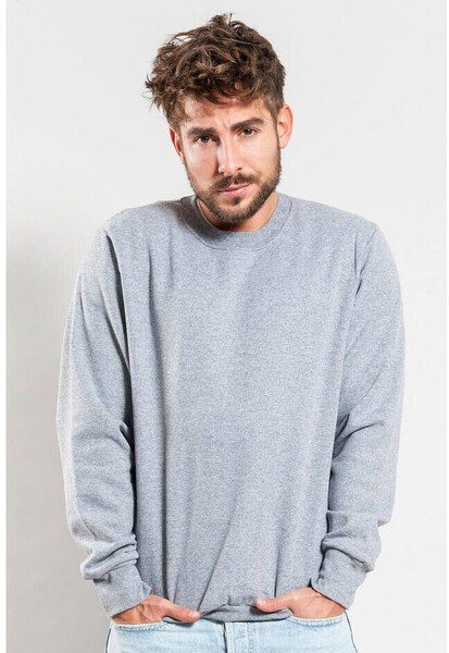 VESTI IT465 - Classic Ribbed Cotton Blend Crewneck Sweatshirt