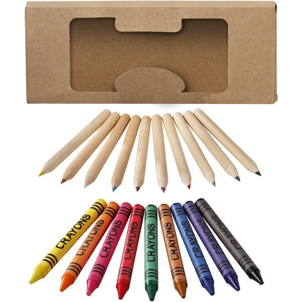 EgotierPro 106788 - Lucky 19-piece coloured pencil and crayon set